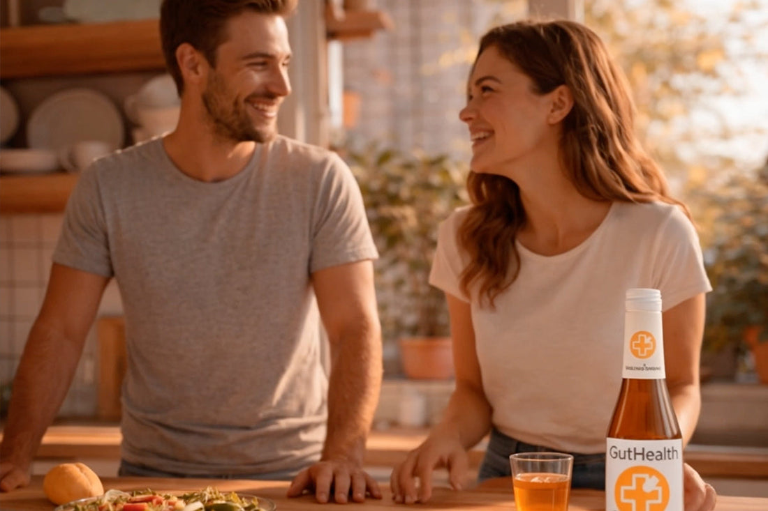 Couple in Kitchen with Potato Juice